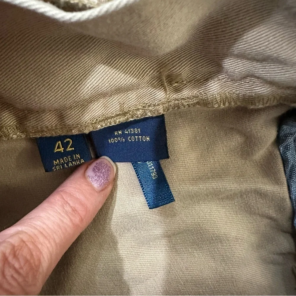 Polo Ralph Lauren Men’s Cotton Khaki Flat Front Chino Shorts Sz 42 GUC